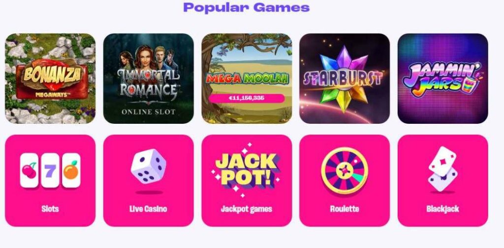 Popular Games at Spinz Casino
