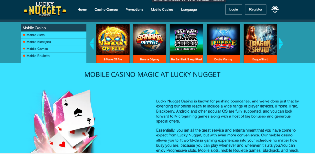 Lucky Nugget mobile casino.